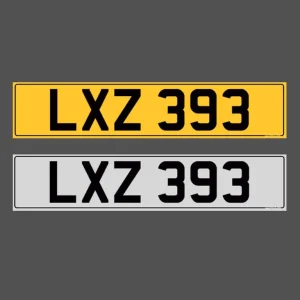 LXZ 393 Dateless Cherished Registration Plate