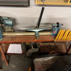 Clarke Wood lathe with stand, gouges and chisel set - Image 2