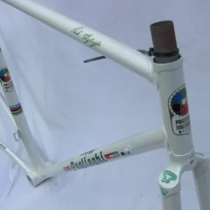 Pogliaghi Pearl White Frame and Forks 1990s 53cm CTC Campagnolo
