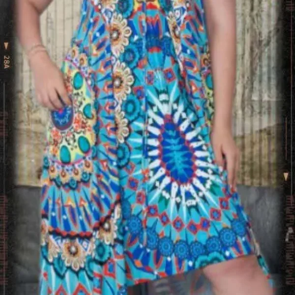 BNWOT Venus luxury boho print sleeveless summer maxi dress UK 16-18 🇬🇧