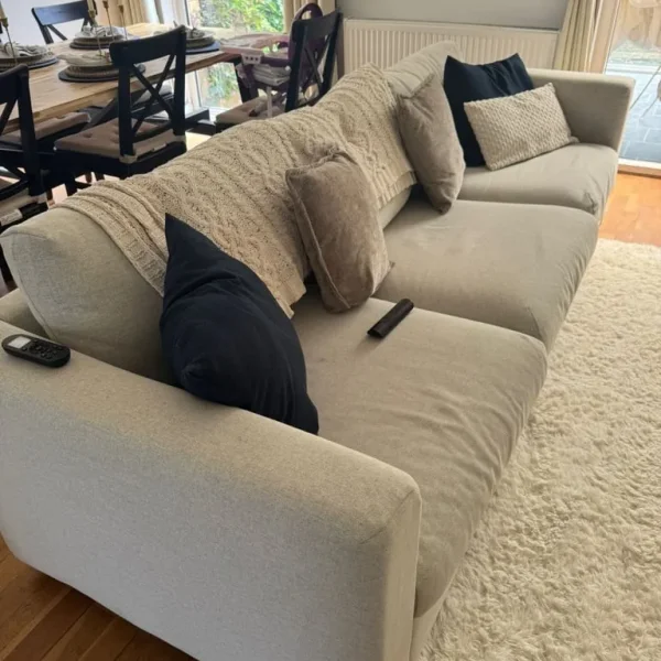 3-Seater Sofa Bed – Cream, Converts to Bed