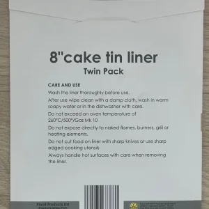 8 inch Cake Tin Liners Twin Pack - Image 2