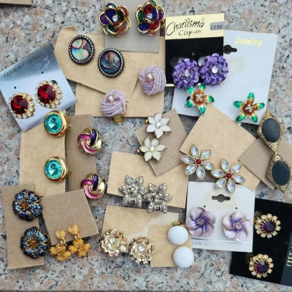 18 PAIRS OF CLIP-ON EARRINGS