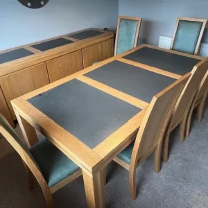 Oak Dining table chairs and sideboard - Image 5