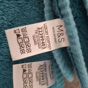 4 M&S teal blue luxury Egyptian hand bath towels - Image 3