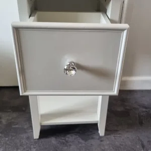White bedside table with drawer - Image 3