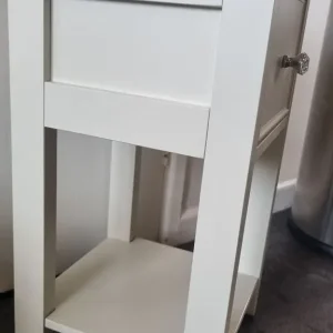 White bedside table with drawer - Image 4