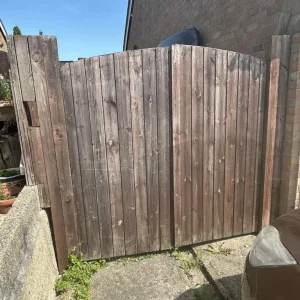 Double wooden driveway gates