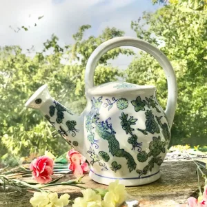 Vintage ceramic watering can with Chinese dragon - Image 5