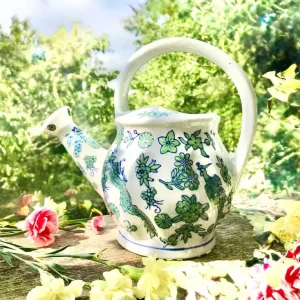 Vintage ceramic watering can with Chinese dragon - Image 6