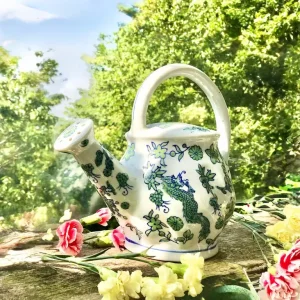Vintage ceramic watering can with Chinese dragon - Image 7