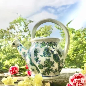 Vintage ceramic watering can with Chinese dragon - Image 8