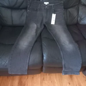 Mens Firetrap Black Stonewashed Jeans, Straight Leg, Stretch, New with Tags - Image 6