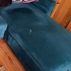 Sofa bed ottoman settee with deck chair and throw - Image 8