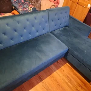 Sofa bed ottoman settee with deck chair and throw