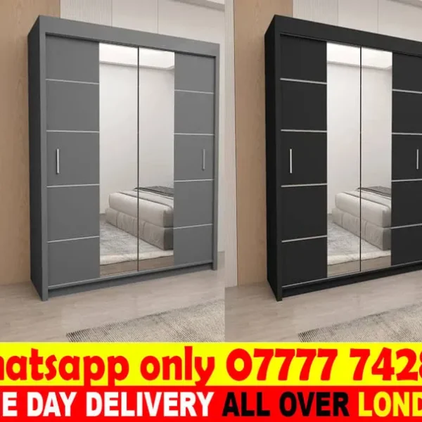 Bedroom mirror with matte finish and full-sized frame