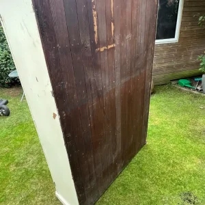 Antique vintage pitch pine school cupboard - Image 4