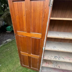 Antique vintage pitch pine school cupboard - Image 7