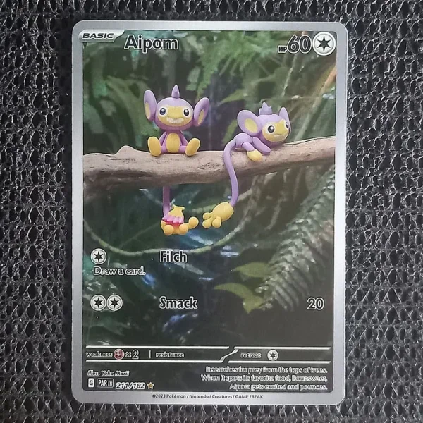 Pokemon Aipom 211/182 Paradox Rift Holo Card