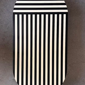 Coffee table - black and white stripe - 70s vibe - Image 3