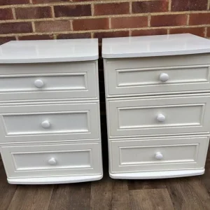 Two White Bedside Chests - Image 8