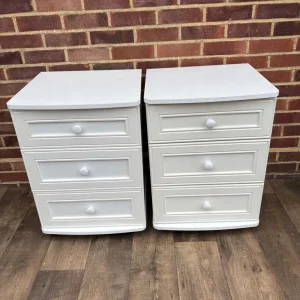 Two White Bedside Chests
