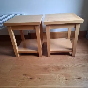 2 x custom made solid wood tables – 50cm square, 60cm tall - Image 2