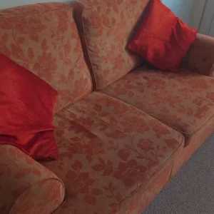 Red Floral 3-Seater Sofa – Fresh, Bright, and Ready to Use - Image 2