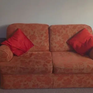 Red Floral 3-Seater Sofa – Fresh, Bright, and Ready to Use