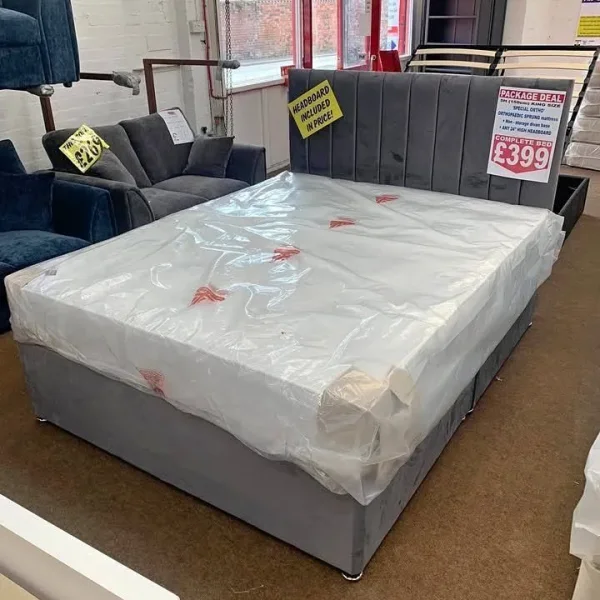 Double Divan Bed with Mattress and Drawers