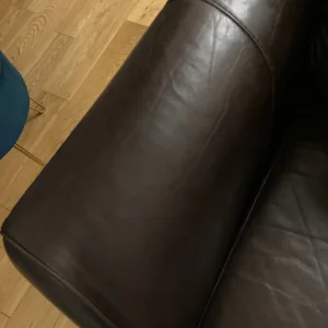 Brown leather 3 seater sofa - Image 2