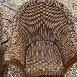 Pair vintage wicker chairs - Image 2