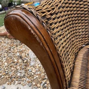 Pair vintage wicker chairs - Image 7