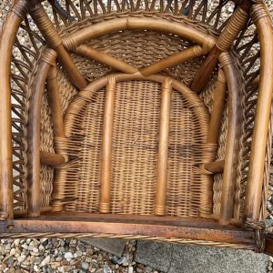 Pair vintage wicker chairs - Image 8