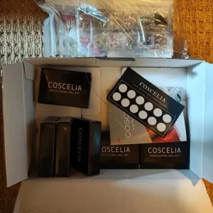 Coscelia Gel Nail Kit, 10 Colours, Base Coat, Tools & Decorations