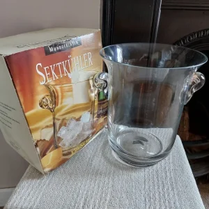Heavy Vintage German Glass Champagne Ice Bucket