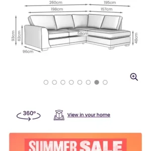 Grey Corner Sofa - DFS Orka - Image 4