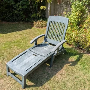 Green plastic deckchair