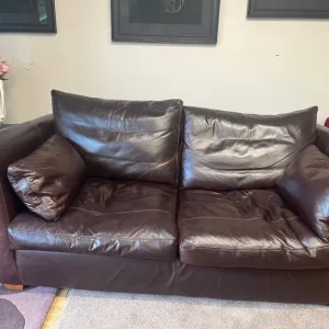 Leather two seater sofa