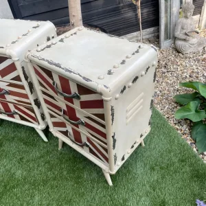 Industrial style metal and wooden bedside tables - Image 2