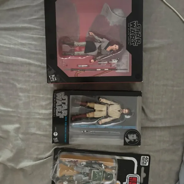 2 black series Rey and Obi Wan 1 40th anniversary Boba Fett and Albus Dumbledore wand