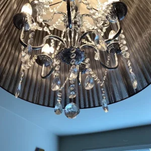 Black and glass chandelier ceiling lights - Image 2