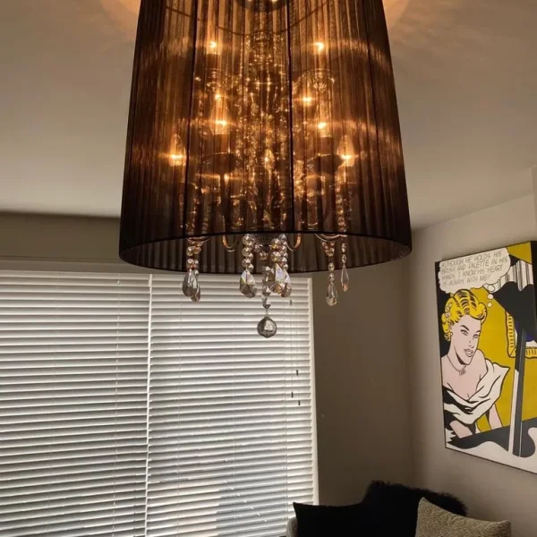 Black and glass chandelier ceiling lights