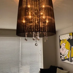 Black and glass chandelier ceiling lights