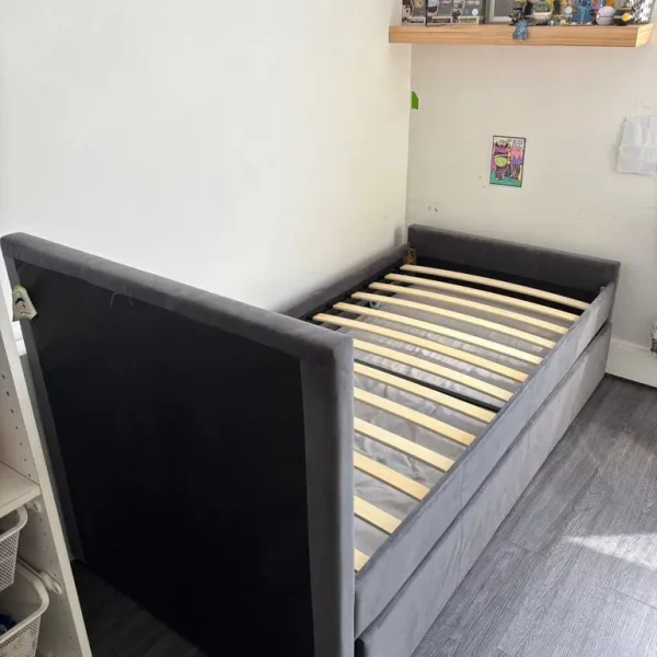 3ft Single fabric bed frame with trundle