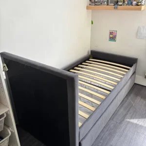 3ft Single fabric bed frame with trundle