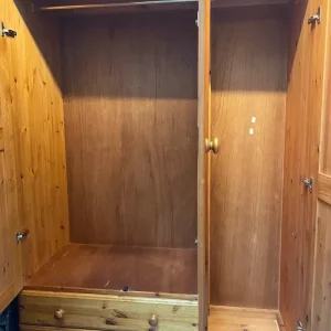 3 Door Pine Wardrobe with 2 Drawers - Image 2