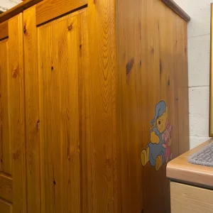 3 Door Pine Wardrobe with 2 Drawers - Image 7