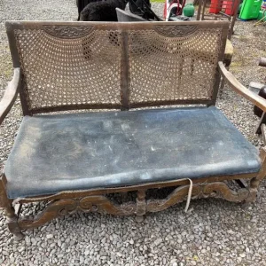 Antique French Berger 2-seater sofa with 2 chairs - Image 2