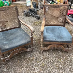 Antique French Berger 2-seater sofa with 2 chairs - Image 3
